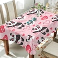 thumbnail image 3 of Coolnut Cute Panda Expresses Love Rectangle Tablecloth,Valentine's Day Mother's Day Kitchen Decoration Dinner Rectangular Table Cover for Party Holiday Hotel BBQ-Machine Washable 54x72In, 3 of 7
