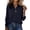Black, variant on Satingcolo Women Long Sleeve Collared Blouse Elegant V Neck Metal Buckle Dressy Shirts Business Office Solid Tops for Ladies,Royal Blue L