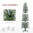 thumbnail image 5 of GVN Christmas Tree, Modern Christmas Tree,5ft Artificial Christmas Tree, Snow Flocked Branches, Metal Base, Pencil Xmas Tree, 5 of 6