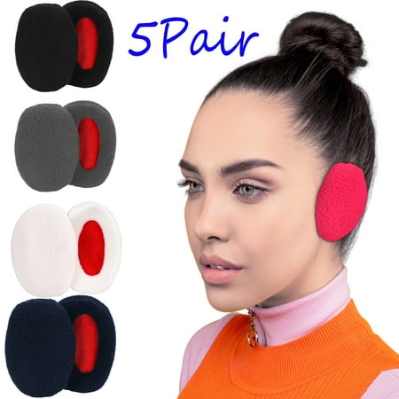 

5Pair MUCH Earbags Bandless Ear Muffs for Children Adults Universal Soft Cold Weather Ear Covers 9*7cm