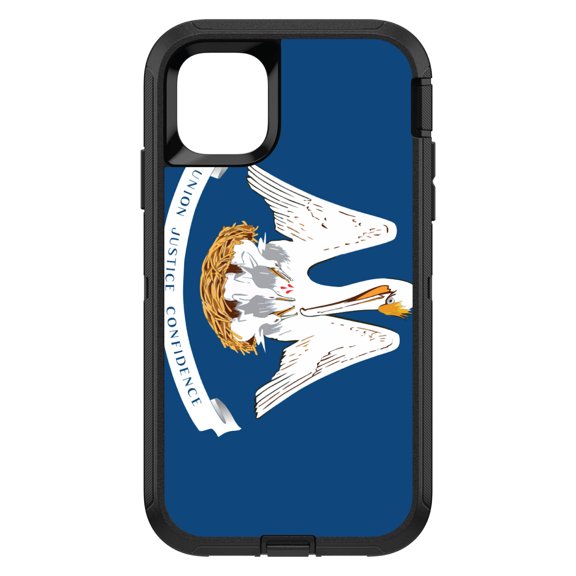 DistinctInk Custom SKIN / DECAL compatible with OtterBox Defender for iPhone 11 Pro MAX (6.5" Screen) - Louisiana State Flag - US State Flag