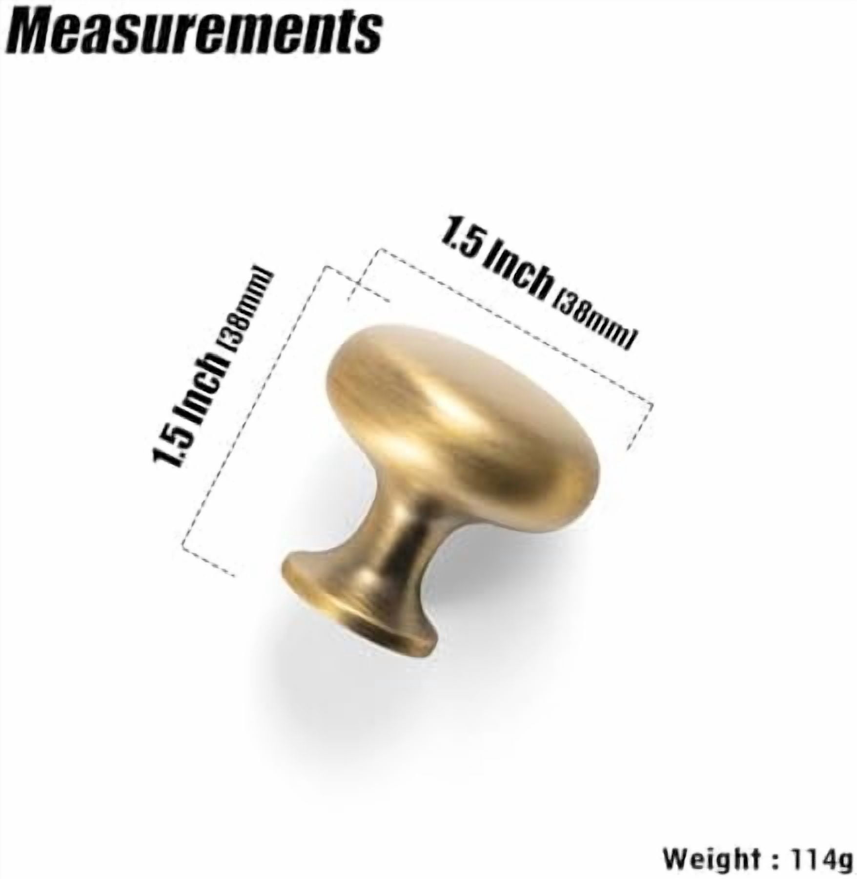 Brushed Brass Bronze Brass Zinc Alloy Cabinet Enlarged knob - Single Hole Center Affordable Luxury Cabinet Pull Hardware for Bedroom, Kitchen, 6 Pack