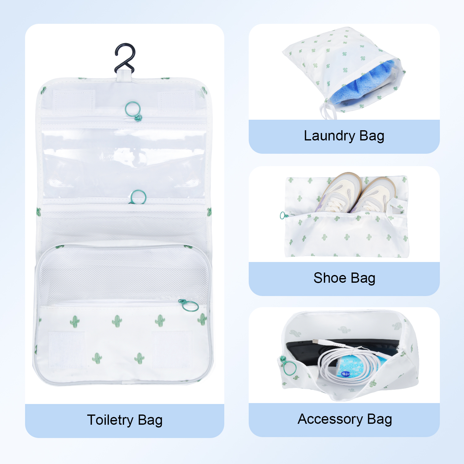Packing Cubes for Travel,AILKIN 10 PCS,Compression Bags For Travel with Shoe&Hanging Toiletry Bag,Suitcase Travel Accessories Essentials Organizer Bags Packing Cubes for Luggage Compression,Cactus