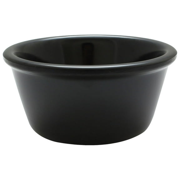 Excellante Melamine Ramekin Collection 3 oz., 3-1/8" Smooth Ramekin, Black, Comes in Dozen