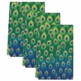 thumbnail image 2 of Peacock Feathers Kitchen Towels Set of 3, Ombre Blue Green Modern Animals Printed Absorbent Dish Towels for Kitchen, Microfiber Hand Towel, Quick Drying Tea Towel for Cleaning Decorative Dishcloths, 2 of 7