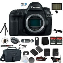 Canon EOS 5D Mark IV Full Frame Digital SLR Camera Body Bundle  Microphone   Screen Protectors   LED Light   2 x 32GB Memory Cards (International Version)