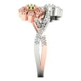 thumbnail image 3 of Halo Engagement Ring for Women - 0.48ct Natural Peridot in 14K White/Rose Gold Promise Ring, 3 of 6