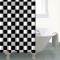 thumbnail image 4 of Black and White Checkered Pattern Shower Curtain 72"x72" ,Bathroom Decorative Shower Curtains Set with 12 Hooks,Modern Waterproof Washable Shower Curtain, 4 of 6