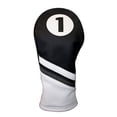 thumbnail image 2 of Golf Headcovers Black and White Leather Style 1, 3, 5 Driver and Fairway Head Covers Fits 460cc Drivers, 2 of 7