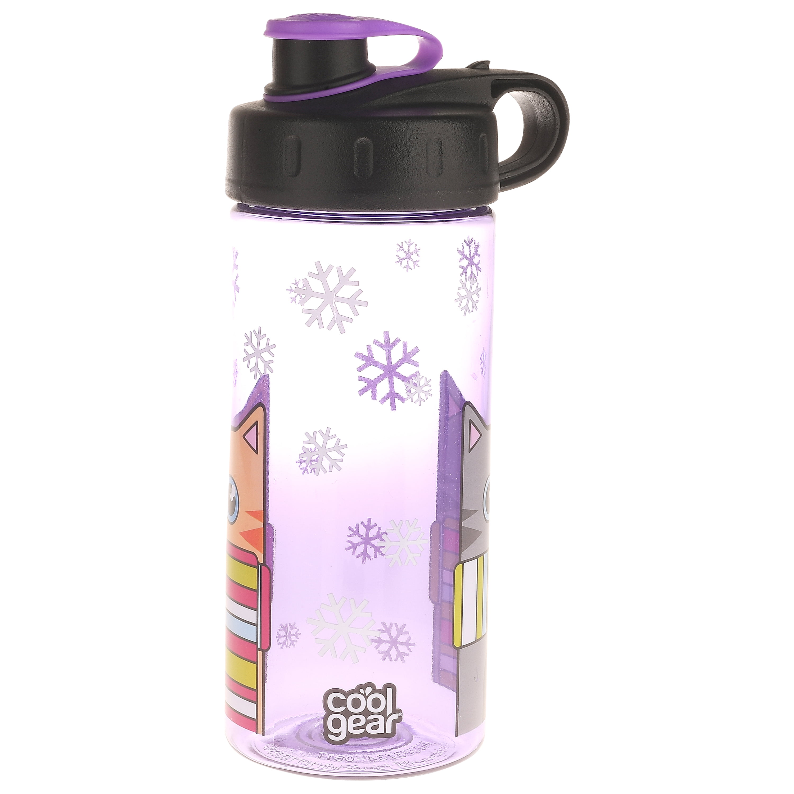 Cool Gear, Winter Cats with Scarves, 16 Fl oz Flip Top Beverage Bottle