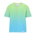 thumbnail image 4 of LADIGASU Womens Print Short Sleeve Out Blouse Round Neck T-Shirt, 4 of 5