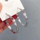 thumbnail image 4 of 1 par de grandes aros pendientes de diamantes de imitación colgante delgado elegante pendientes de diamantes de imitación de la boda de las mujeres accesorios de joyería pendientes para las mujeres, 4 of 4