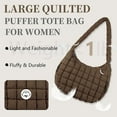 thumbnail image 6 of Kwuty Quilted Puffer Tote Bag for Women - Large Crossbody Bag, Lightweight Nylon Puffy Carryall Hobo Puff Shoulder Bag, 6 of 9