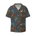 thumbnail image 2 of Lsque Deers In The Forest 1 print Men's Cuban Collar Short Sleeve Shirt Summer Beachwear Casual Button Down Fashionable Vacation Leisure Shirt-Large, 2 of 7