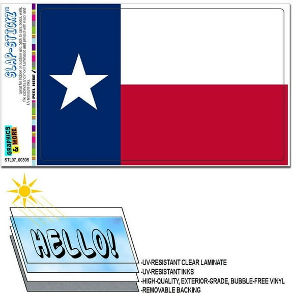 Texas State Flag Automotive Car Window Locker Bumper Sticker