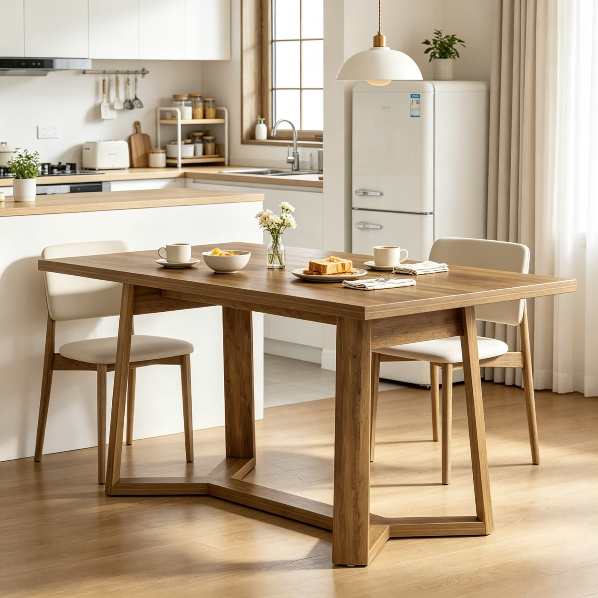 47 Inch Rectangular Dining Table with Sturdy Base