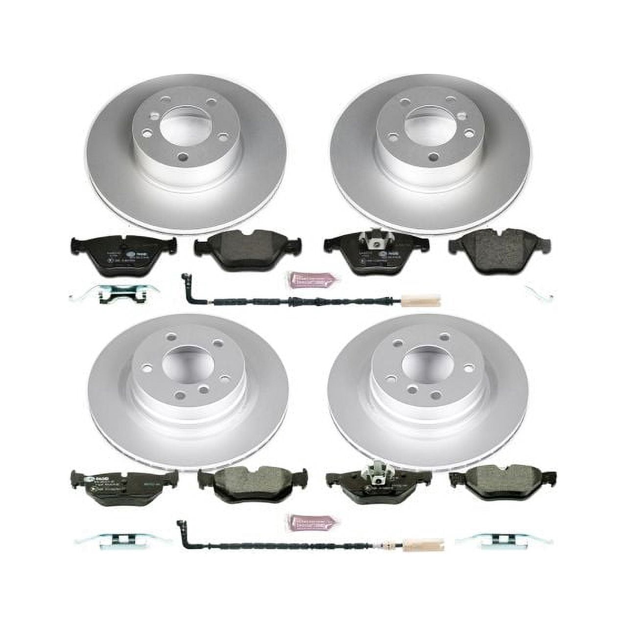Power Stop Front and Rear Euro-Stop ECE-R90 Certified Brake Pad and Rotor Kit ESK4107