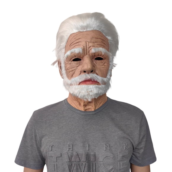 SUNSIOM Halloween Old Man Facewear Realistic Grandpa Cosplay Facewear Headwear for Role-Playing Party Masquerade Costume Props
