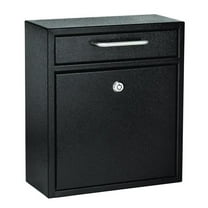 AdirOffice ALHI63105BLK Medium Ultimate Wall Mounted Mail Box, 10.4 x 4.5 x 12 in., Black
