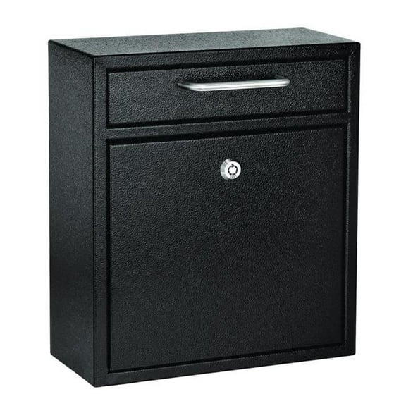 AdirOffice ALHI63105BLK Medium Ultimate Wall Mounted Mail Box, 10.4 x 4.5 x 12 in., Black