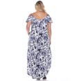 thumbnail image 4 of White Mark Robe Maxi Teinture sur Nœuds Épaules Dénudées pour Femmes, 4 of 6