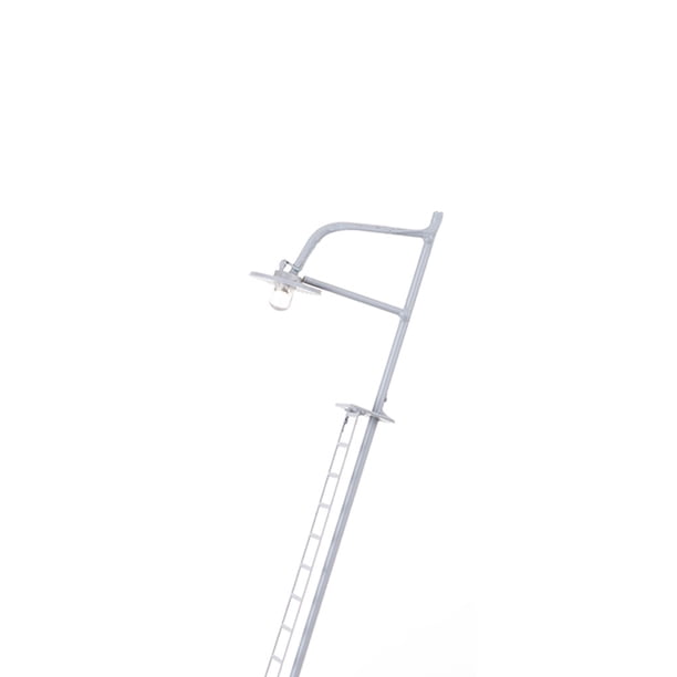 Bearachild Modelo de lámpara de ferrocarril, farola de escala clásica con accesorios de escalera, luces LED de parque de un solo cabezal, decoraciones de Artesanía Gris (Escala 1:87) Bearachild HA064511-04