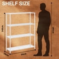 thumbnail image 4 of Ktaxon 4-Tier Metal Shelving Unit, Adjustable Shelf Organizer for Garage Kitchen, Storage Rack Capacity for 1100 lbs, 36"W x 14"D x 55"H, White, 4 of 18