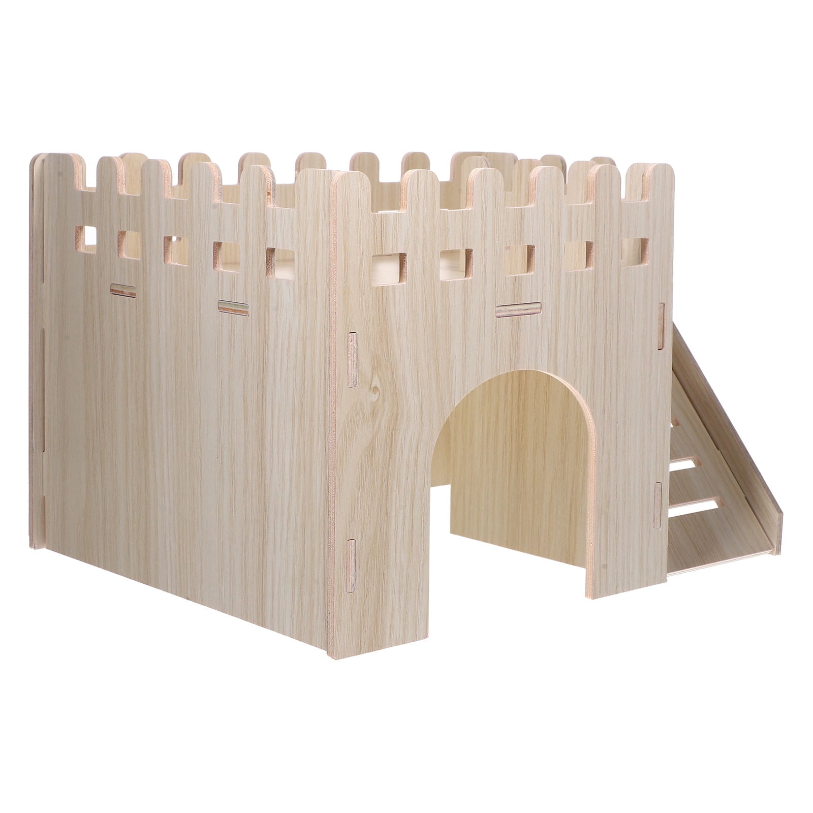 PBPBOX 1Set Wooden Hamster Hideout in Beige Durable Solid Wood for Comfortable Small Pet Shelter