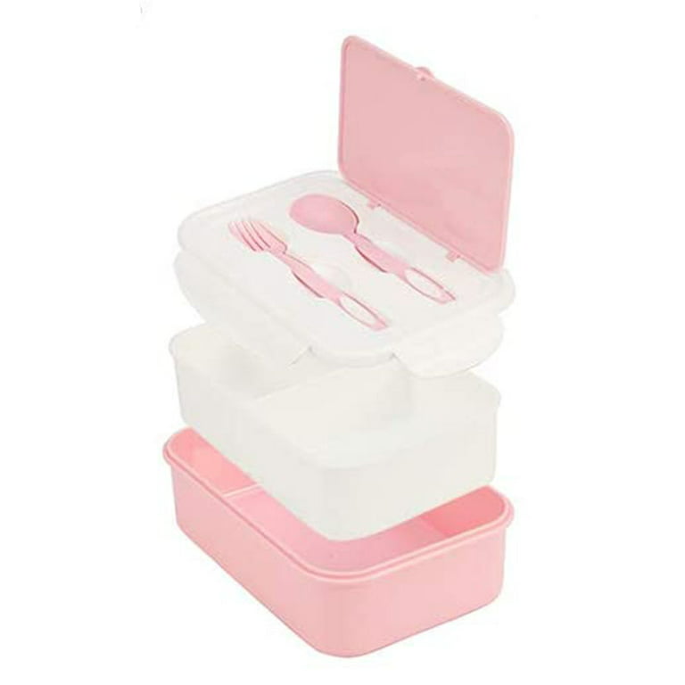 VEIOK Lunch Box, 1600ml Bento Box with Bag and Cutlery, Pink Lunch