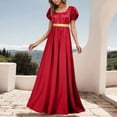 thumbnail image 2 of Regency Dresses for Women Empire Waist Puff Sleeve Evening Dress Victorian Fancy Tea Gown Halloween, 2 of 4