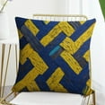 thumbnail image 7 of Outside Pillows Woven Colorful Royal Blue Yellow Print Pillow Covers 16"x16" Luxury Solid Modern Decorations Pillow Covers Cushion Case for Sofa Couch, 7 of 7