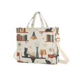 thumbnail image 7 of FORMRS Womens Corduroy Tote Bag Crossbody Shoulder Handbag with Pocket, Cats Reading Pattern, 7 of 7