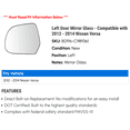 thumbnail image 2 of Left Door Mirror Glass - Compatible with 2012 - 2014 Nissan Versa 2013, 2 of 2