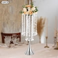 thumbnail image 2 of ToppiJoy 10 Pcs 27.5inch Silver Vase Wedding Luxurious Crystal Flower Stand Tabletop Flower Vase Wedding Party Birthday Engagements Decoration, 2 of 13