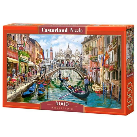 4000 Piece Jigsaw Puzzle, Charms of Venice, Italy Puzzle, Gondola Puzzle, European Puzzle, Adult Puzzles, Castorland C-400287-2