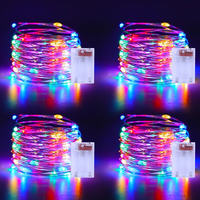 Fairy Lights echosari Christmas Multicolor, 50 LED, 5 m, paquete de 4 unidades