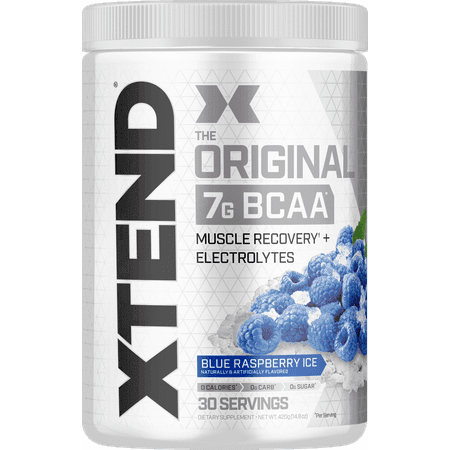 Scivation Xtend BCAA Powder, Branched Chain Amino Acids, 7g BCAAs, Blue Raspberry Ice, 30