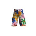 thumbnail image 4 of Stephy Flare Denim Shorts for Women Wide Leg Denim Shorts Woman Vintage Floral Print High Waisted Straight Stretch Pants with Pockets, Yellow, XXL, 4 of 4