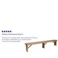thumbnail image 4 of Emma + Oliver 8' x 12" Antique Rustic Solid Pine Folding Farm Bench with 3 Legs, 4 of 13