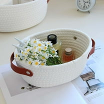 Bxaolu Storage Baskets for Organizing 1 Pack, Woven Baskets for Shelves, Closet Organizer Bins Empty Gift Basket Toy Storage for Toys, Books, Towels, Clothes, 11.8" x 9.1" x 4.72", White