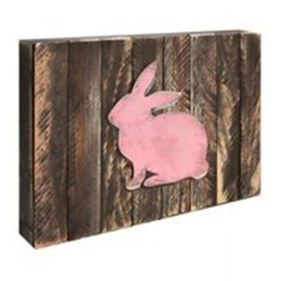 Designocracy 98134-08 Vintage Rabbit Art on Board Wall Decor
