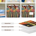 thumbnail image 4 of Yayeee Foldable Storage Basket for Shelves with Handles Set of 2 Waterproof Cloth Bins, Red Colorful Flowers with Dots, 4 of 7