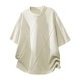 thumbnail image 4 of Big & Tall Men's Short Sleeve Boxy T-Shirts Crew Neck Diamond Grid Seam Pattern Summer Fashion Classic Tops for Father Gift, 4 of 5