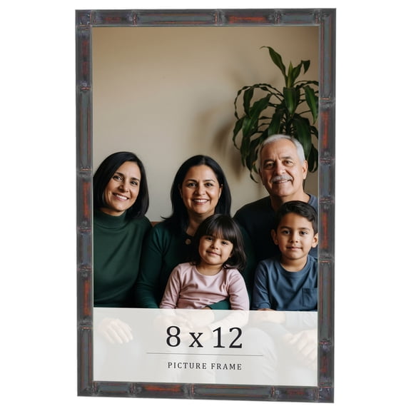 8x12 Frame Brown Bamboo with Dark Coffee/Walnut Finish | Solid Wood Picture Frame Width 0.75 Inches