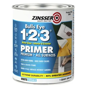 Zinsser Bulls Eye 1-2-3 Water-Based Primer, 1 Quart Multi-Surface