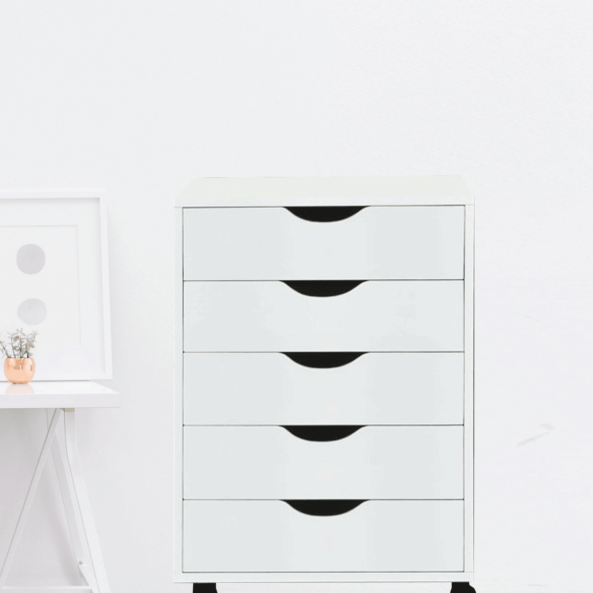 Modern Storage on Wheels MidCentury Wooden FreeStanding
