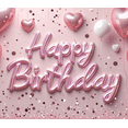 thumbnail image 4 of Pink Balloons Birthday Banner Decorative Background Polyester Material for Birthday Party Celebration Indoor Decoration, 4 of 4