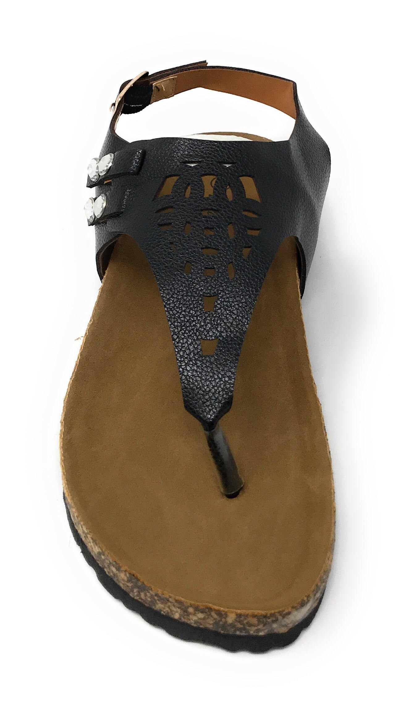 Victoria K Women's Laser Cut Out Cork Sandals
