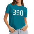 thumbnail image 3 of Squid Game Women's Cosplay T-shirt – Official Player Edition Cyan S, 3 of 4
