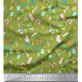 thumbnail image 1 of Soimoi Tissu en Rayonne Vert Imprimé Floral Artistique par Yard 42 Pouces de Large, 1 of 6